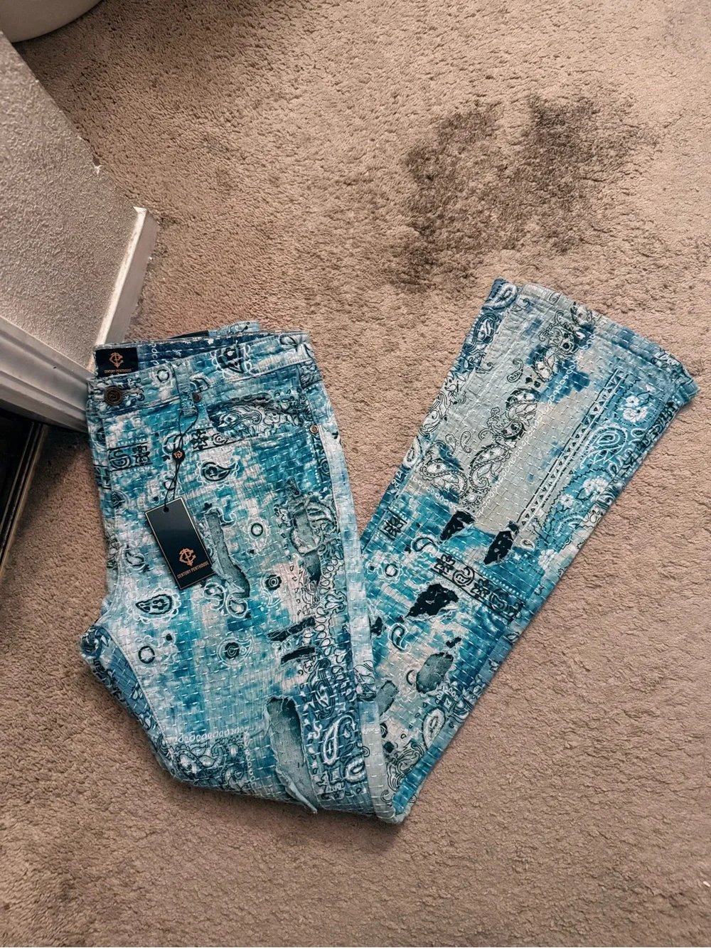Century penthouse Blue Paisley Print Jeans
